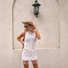 Vestido Urbano Feminino de Tricô com Franjas Vazadas, Novo, Comércio Exterior, Estilo Férias, Primavera/Verão 2025, Transfronteiriço Amazon
