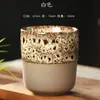 Kiln de cerámica japonés de origen transfronterizo, taza de té con cambio de color, flor creativa, esmalte de flujo, Taza de Maestro, gres retro, taza individual