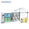 Máquina llenadora de líquidos semiautomática de escritorio ZONESUN con bomba magnética de 4 cabezales para botellas de aceite esencial, desinfectante y alcohol 84
