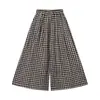 Traje de niña Amybaby Verano 2025 Nuevo Estilo Occidental Holgado Dibujos Animados Chaleco sin Mangas Pantalones de Pierna Ancha a Cuadros