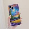Capa de Telefone com Pintura a Óleo do Céu Estrelado da Lavanda para iphone15 Apple 14promax Capa de Telefone Filin