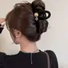 Ano Novo Veludo Vermelho 13cm Grande Grampo de Garra 2024 Outono e Inverno Novo Cabeça de Tubarão Elegante Grampo de Cabeça Acessórios de Cabelo