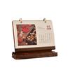 Calendario de Escritorio de Madera Año del Cordero 2027, Calendario de Diario con Publicidad, Calendario Mensual de Hojas Sueltas con Doble Anillo Nórdico, Calendario de Escritorio Personalizable