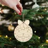 Peças de madeira DIY personalizadas, pingentes de madeira, decorações de grafite pintadas à mão, peças de madeira em branco cortadas a laser para decoração de árvore de Natal
