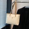 Bolso grande de moda para mujer, sencillo, con textura, de gran capacidad, para estudiantes, para llevar debajo del brazo o al hombro