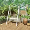 Columpio Exterior Silla Mecedora de Patio Balcón Hierro Silla Colgante Individual y Doble Techo de Tela Cesta Colgante Jardín Interior y Exterior Hamaca de Ocio