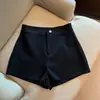 Shorts Blancos Ropa Exterior de Verano para Mujer Cintura Alta Elásticos Ajustados Cadera Pantalones Casuales Negros Sexy Hot Pants Primavera y Otoño Ins a la Moda