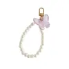 Llavero de Mariposa Acrílica de Colores Estilo Ins para Niñas, Cadena de Perlas Anti-Pérdida para Teléfono, Colgante Decorativo para Bolso y Auriculares