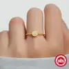 Anillo de Plata de Ley S925 con Perla y Diamante Redondo Moda para Niñas Simple Moda Elegante Sentido del Diseño Anillo de Dedo de Nicho