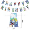 Decoración de Cumpleaños de Princesa para Niños Bandera de Dibujos Animados Spider-Man Minnie Stitch Pancarta de Banderines de Papel