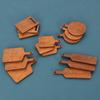 Miniatura Mini Comida y Accesorios de Juego Almacenamiento Bandeja de Madera con Asa para Postres y Pastelería Marco para Pan Cesta Pequeña Accesorios