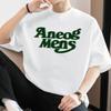 Camiseta blanca de algodón pesado estilo americano de 260 g, camiseta de manga corta de verano para hombre, cuello redondo, camiseta de algodón de media manga