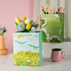 Bolsa de Papel para Pintura al Óleo Creativa Bolsa Tote para Compras de Té de Leche Almacenamiento de Flores Bolsa de Regalo de Cumpleaños Impresión a Color Logo Personalizado Lote Tarjeta Blanca
