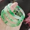 Pulsera Flotante de Flor Tipo Hielo al por Mayor, Pulsera de Flor Flotante de Jade Espuma de Agua, Hielo Alto Jade, Sustituto del Jade de Dragón, Pulsera de Jade de Cuarcita de Color Esmeralda
