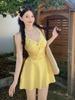 Maiô feminino Pure Desire Sweet Cute Chanel Style Conservador Saia Plissada Slim Look