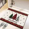 Alfombra de terciopelo de cristal navideña transfronteriza, felpudo decorativo con ambiente festivo, felpudo estampado para entrada de sala de estar y dormitorio