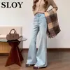 Calça de Lã Tendência deste Ano~ Jeans Flare de Cintura Alta Retrô com Design Estiloso, Calça Flare Bootcut de Perna Larga com Forro de Lã
