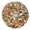 50 piezas de pegatinas navideñas retro para laptop, libro de cuentas a mano, funda para teléfono móvil, decoración de taza termo, pegatinas impermeables para bricolaje