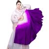 Leque de Dança Clássica, Leque de Dança, Leque de Dança Roxo Estendido em Gradiente de Seda para Prática Adulta, Estilo de Performance, Estilo Antigo