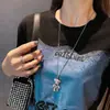 Colar de design de nicho de luxo leve estilo metal corrente para suéter outono e inverno mesmo estilo TikTok elegante versátil novo colar feminino