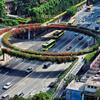 Maceteros Colgantes en Pilares de Aislamiento de Paso Superior, Mejora de la Vegetación en Puentes Peatonales, Proyecto de Plantas Verdes Transpirables de Auto-Absorción de Agua, Interior