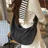 Bolso Cruzado de Gran Capacidad de Alta Gama para Otoño e Invierno para Mujer 2026 Nuevo Bolso de Mezclilla Azul con Cremallera y Pliegues