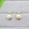 Acessórios de jóias DIY micro-incrustados X brincos banhados a ouro real com diamante cruz peixe brincos pequenos brincos frescos