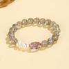 Nuevo Pulsera de Perlas de Agua Dulce Amatista con Cuentas para Mujer Nueva Original China Pulsera de Mariposa de Cristal Blanco Joyería al por Mayor