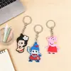 Colgante de llavero de goma suave de PVC plano para coche y bolsa, estilo de dibujos animados creativos, personalización personalizada