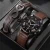 Nuevo Reloj de Cuarzo de Moda Trendy para Hombre 2025 con Pulsera de Cuero en Forma de Ocho - Set de Negocios Transfronterizos Decorativo