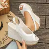 Sandalias Romanas tejidas de suela gruesa con hebilla, boca de pez, estilo europeo y americano, comercio exterior talla grande transfronterizo, novedad otoño 2026