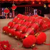 Adornos colgantes de linterna pequeña roja aterciopelada para árbol exterior, diseño de escena interior, boda, Festival de Medio Otoño, decoraciones festivas
