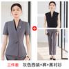 Traje profesional de manga corta de verano para mujer, ropa de trabajo para recepción de hotel, joyería, tienda de oro, vestido de trabajo para mujer.