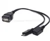 Con alimentación MICRO USB HOST OTG tableta teléfono externo U Disco Lector de Tarjetas cable
