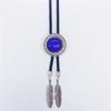 Corbata polo estilo japonés y coreano con incrustaciones de ojo de gato azul y cordón de metal para cuello, accesorio original de moda para vestido de boda para hombre, accesorios para camisa de estudio fotográfico