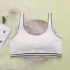 En stock y listo para enviarSujetador para niñas sin aros, sujetador acanalado, camiseta sin mangas de algodón puro para correr para niñas en su período de desarrollo