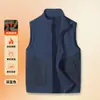 Colete Cardigan de Lã com Gola Alta para Homem, Novo Estilo Outono e Inverno, Jaqueta Cardigan Espessa e Quente
