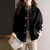 Casaco Curto Petite Outono e Inverno para Mulheres 2025 Novo Outono e Primavera Elegante High-End Casual Cardigan Espesso Jaqueta Top