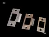 Placa guia de porta de lingueta única, placa de fechadura interna de porta com trava de esfera, placa metálica de batente de porta, painel, peça de travamento, acessórios de fechadura