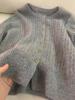 Cardigan europeu de malha pesada com gola redonda feminino outono e inverno all-match estilo preguiçoso suéter macio e encerado com botões dourados torção simples nicho