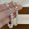 Pulsera de Perlas Flor de Cuatro Hojas Que No Se Desvanece, Lujo Accesible de Verano para Niñas y Pulsera de Estilo Chino Nuevo de Gama Alta Pulsera para Mejor Amiga Nicho