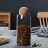 Frascos de Almacenamiento Transfronterizos, Frascos para Almacenar Granos, Frascos de Vidrio Transparente para Té, Tapones de Corcho, Frascos Sellados de Vidrio de Borosilicato Alto