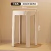 Banqueta Plástica Simples e Estilosa, 1 Peça, Design Criativo, Grossa e Resistente, Empilhável, Banqueta Redonda, Cor Creme