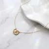 Colar Artístico Silver Art Source S925 de Prata Pura em Formato de Coração Nicho com Toque de Luxo, Corrente de Pescoço com Zircônia Brilhante, Corrente de Clavícula com Senso de Design