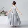 Vestido de Performance para Meninas Vestido Longo Floral para Coro Vestido de Noite para Crianças Maiores Vestido para Performance de Piano Pequena Princesa