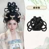 Peruca de Roupa Chinesa Antiga Feminina Festival das Flores Apresentação de Show Penteado de Flor deusa do Flores Cabelo Completo Anel de Cabelo Macio de Seda Estilo Fada Antigo