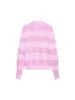 Blusas transfronterizas marca Z estilo europeo y americano, decoradas con cuello redondo moderno, de venta popular en AliExpress, casual, manga corta, huecas, con rayas rosas, ZA
