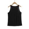 Colete Fino Sem Mangas Simples Europeu e Americano Feminino de Verão Cor Pura Versátil Top Fitness Yoga Esportes Camisa Básica Solta