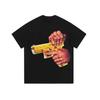 2025 Camiseta de Manga Corta Lavada y Envejecida Estampada Oversize Retro de Calle Americana Hombres y Mujeres Media Manga Antigua