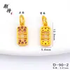 Pingente de Ábaco Cravejado de Diamantes Atacado, Método Antigo Dourado Areia, Pulseira DIY da Paz, Colar, Pingente de Joia, Cor Duradoura